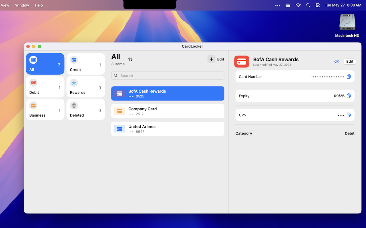 CardLocker Screenshot 1